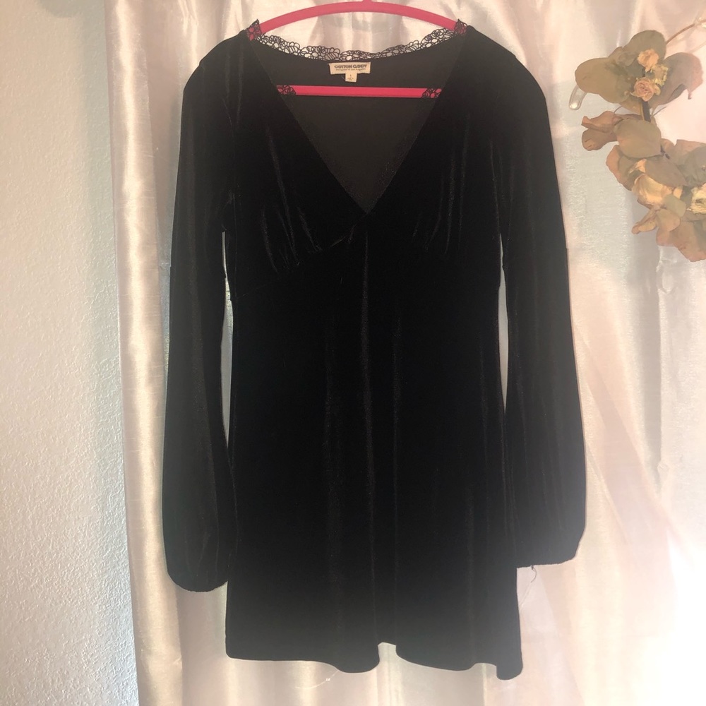 Black Velvet long sleeve dress